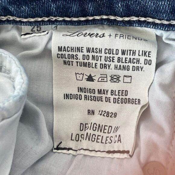 Lovers + Friends Ricky Super Distressed Mid Rise Skinny Jeans In Axis Sz 25 - Picture 16 of 16